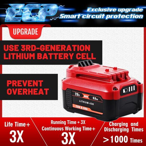 TenHutt 【Upgrade】 2Pack 20V 6.0Ah Replacement Battery for Craftsman 20V Battery V20 Lithium ion for CMCB205 CMCB204 CMCB206 CMCB202 CMCB201 20V Cordless Power Tools Craftsman 20V Battery in Saudi Arabia