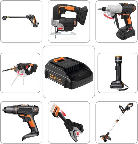 Replacement 20V Battery and Charger Starter Kit, WA3525 Lithium Battery and Charger WA3732 Compatible with Worx 20-Volt Cordless Power Tools in Saudi Arabia