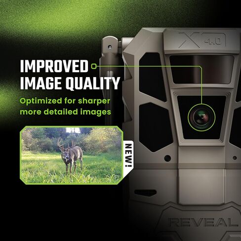 TACTACAM Reveal X 4.0 Cellular Trail Camera (4-Pack) + Microfiber Cloth | Night Vision, Waterproof, 4K Photo & 1080p Video, Industry-Best Battery Life, Built-In GPS, Live View in Kuwait
