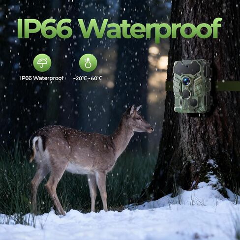 VOOPEAK WiFi Trail Camera Bluetooth- Low Glow IR Night Vision Game Camera with 32MP 0.1s Trigger Speed 130° Wide-Angle, IP66 Waterproof Wildlife Camera for Hunting and Security in Kuwait