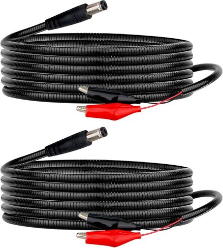 KSK 98-inch Power Cord (2 Pack) Trail Camera Chew Proof Power Cord(5.5x2.1mm),with Alligator Clips in Kuwait