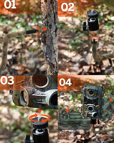 4 Pack Camo Trail Camera Tree Mount with 1/4"-20 Screw for Hunting Gear | Adjustable tree mount for trail cameras. Fits cameras with standard 1/4"-20 thread. Easy to install & adjust in Kuwait