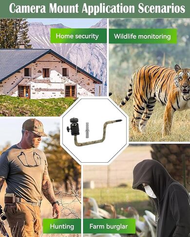 4 Pack Camo Trail Camera Tree Mount with 1/4"-20 Screw for Hunting Gear | Adjustable tree mount for trail cameras. Fits cameras with standard 1/4"-20 thread. Easy to install & adjust in Kuwait