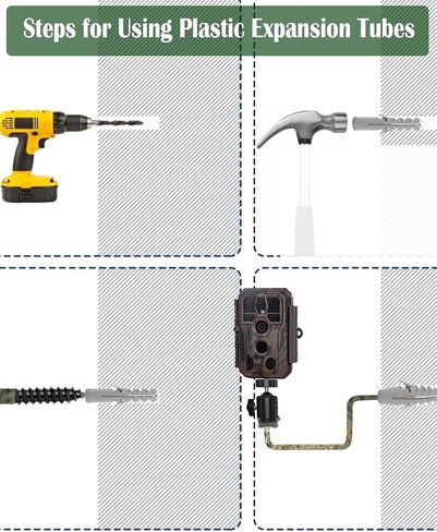 4 Pack Camo Trail Camera Tree Mount with 1/4"-20 Screw for Hunting Gear | Adjustable tree mount for trail cameras. Fits cameras with standard 1/4"-20 thread. Easy to install & adjust in Kuwait