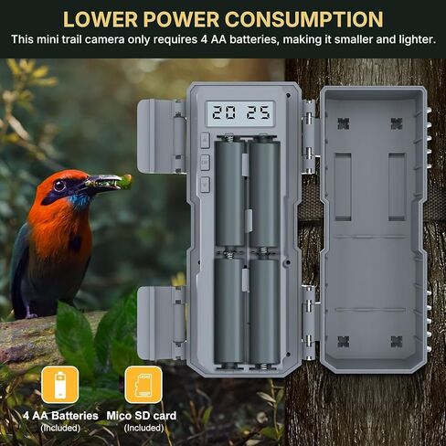 WOSPORTS Mini Trail Camera 2 Pack 32MP 1080P HD Deer Camera with 32GB SD Card Game Cameras with Night Vision Motion Activated Waterproof with Card Reader in Kuwait