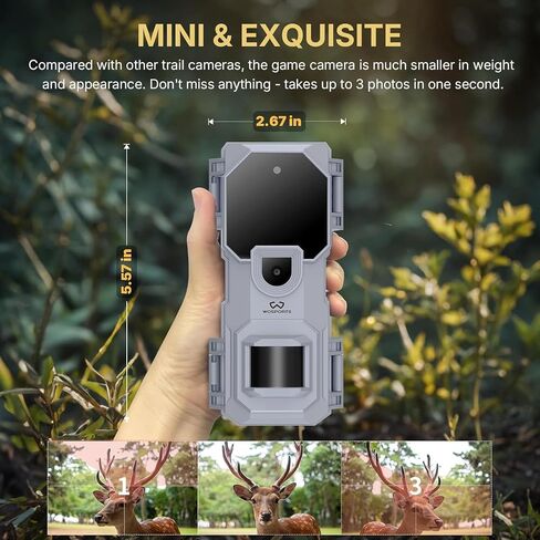 WOSPORTS Mini Trail Camera 2 Pack 32MP 1080P HD Deer Camera with 32GB SD Card Game Cameras with Night Vision Motion Activated Waterproof with Card Reader in Kuwait