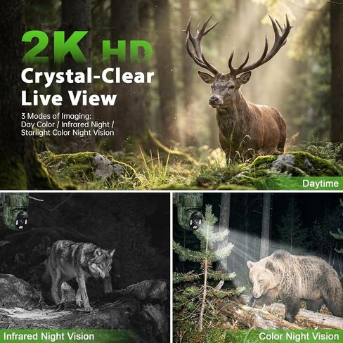 4G Solar PTZ Trail Camera, Preloaded SIM + 16GB Card, No WiFi Need,4MP Full Color Night Vision Auto Tracking Camera for Farm, Hunting, Wildlife Monitoring, IP66 in Kuwait