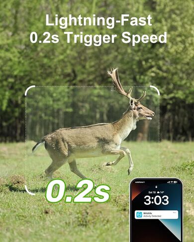4G LTE Cellular Trail Camera with SIM, Solar, 2K 360° PTZ, No WiFi | Live View, Color Night Vision, Motion Detection, Camouflage, Hunting, Wildlife, Remote App View, Solar Powered, Waterproof in Kuwait