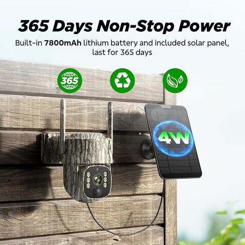 VOOPEAK Trail Camera, 4G LTE Cellular Game Cameras with 360° Live Streaming | 2.5K Hunting Camera Solar Powered, Security Camera Built-in SIM Card, Night Vision, Motion Activated, Waterproof, 2 Pack in Kuwait