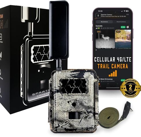 Spartan Camera Gocam 4G LTE Trail Camera, Free Roaming in US, Remotely Update Camera Settings, Fully Configurable via App, HD Video, HD Photo, Blackout Flash, Hunting (1, AT&T) in Kuwait