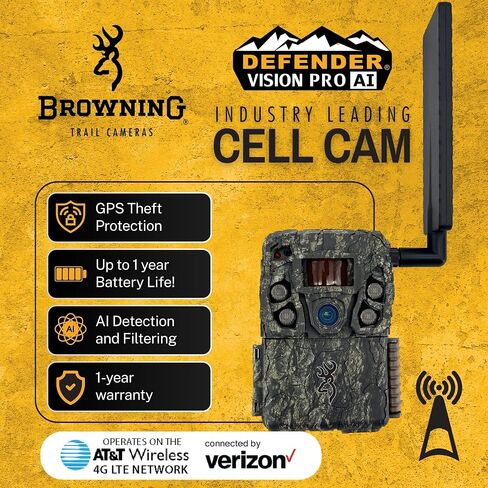 Defender Vision Pro HD AI Trail Camera (BTC-VPHD-AI) – 46MP Photos, 1080p HD Video w/Sound, Real-Time Live Streaming, AI Wildlife Recognition, 0.135s Trigger, 4G LTE (AT&T & Verizon), (3 Pack) in Kuwait