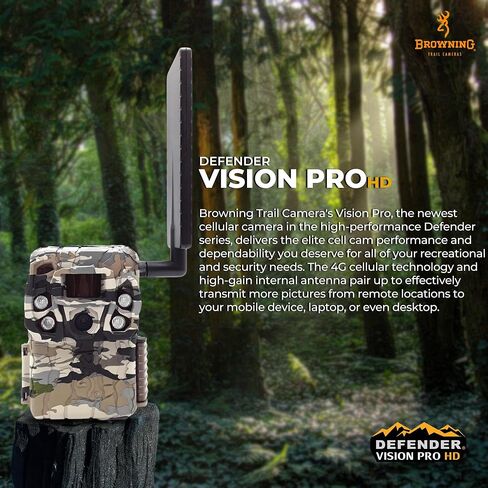Browning Cellular Trail Camera Defender HD 24MP Trail Camera OVIX Camo Pattern Dual SIM Hunting Game Trail Camera, 110' Night Detection Range & Smartphone Cpompatible Trail Camera in Kuwait