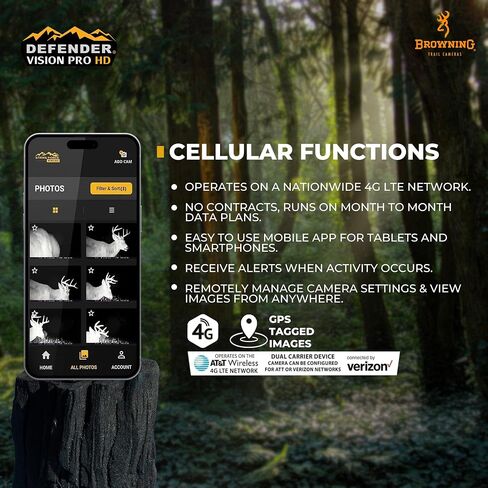 Browning Cellular Trail Camera Defender HD 24MP Trail Camera OVIX Camo Pattern Dual SIM Hunting Game Trail Camera, 110' Night Detection Range & Smartphone Cpompatible Trail Camera in Kuwait