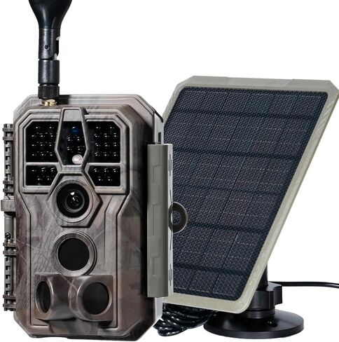 GardePro X50S Cellular Trail Camera + SP350 Solar Panel, Preloaded SIM, Compatible with Verizon, AT&T & T-Mobile, Full Video Preview, 0.1s Trigger, No-Glow IR Night Vision in Kuwait