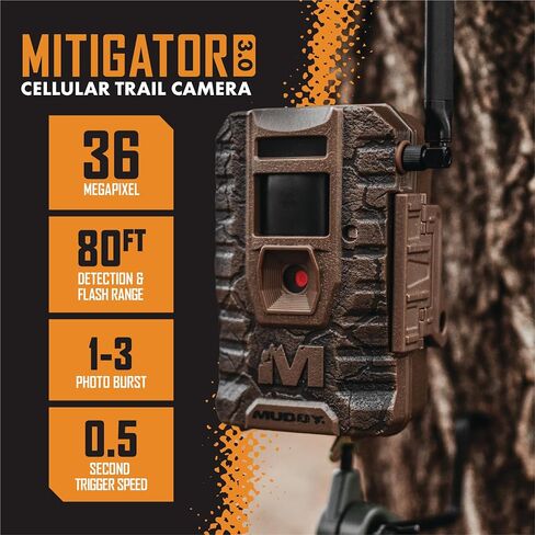 Muddy Outdoors Mitigator 3.0 Combo – Cellular Trail Camera with 36MP, 720p Video, Batteries & 16GB SD Card Included | 36MP Photos, 720p HD Video with Audio, Includes 8×aa Batteries and 16GB SD, Preinstalled Dual-Network SIM in Kuwait