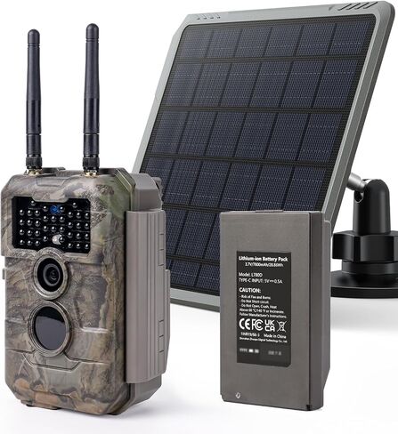 GardePro E6 2.0 Pro Solar WiFi Trail Camera (Non-Cellular), Dual Antennas, Stable Connection, 4K Video, Rechargeable Battery, On-Site Viewing, No-Glow Night Vision, Motion Activated in Kuwait