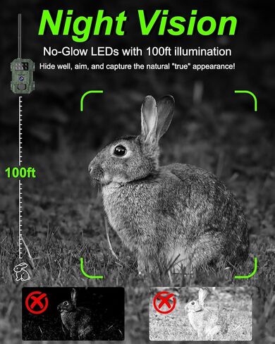 Vatony 4G Cellular Trail Camera-with 4K 48MP Wide Angle 120 Degree,Night Vision up to 100FT, Solar Powered Hunting Camera with SD Storage, IP68 Waterproof, Motion Activated Wildlife Camera in Kuwait