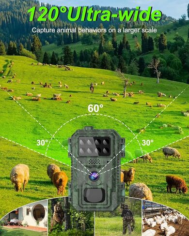 Vatony 4G Cellular Trail Camera-with 4K 48MP Wide Angle 120 Degree,Night Vision up to 100FT, Solar Powered Hunting Camera with SD Storage, IP68 Waterproof, Motion Activated Wildlife Camera in Kuwait