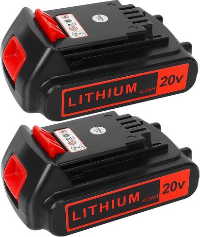 Akkopower Battery Replacement for Black+ Decker 20V Lithium 4.0 ah 2 Pack | High-Capacity Extended Runtime Compatible with LBXR20 LBXR2020 LBX20 LBXR2520 LB2X4020 LB2XR20 in Kuwait