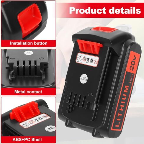 Akkopower Battery Replacement for Black+ Decker 20V Lithium 4.0 ah 2 Pack | High-Capacity Extended Runtime Compatible with LBXR20 LBXR2020 LBX20 LBXR2520 LB2X4020 LB2XR20 in Saudi Arabia