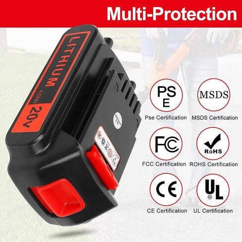 Akkopower Battery Replacement for Black+ Decker 20V Lithium 4.0 ah 2 Pack | High-Capacity Extended Runtime Compatible with LBXR20 LBXR2020 LBX20 LBXR2520 LB2X4020 LB2XR20 in Saudi Arabia