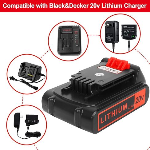 Akkopower Battery Replacement for Black+ Decker 20V Lithium 4.0 ah 2 Pack | High-Capacity Extended Runtime Compatible with LBXR20 LBXR2020 LBX20 LBXR2520 LB2X4020 LB2XR20 in Saudi Arabia
