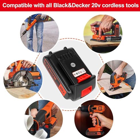 Akkopower Battery Replacement for Black+ Decker 20V Lithium 4.0 ah 2 Pack | High-Capacity Extended Runtime Compatible with LBXR20 LBXR2020 LBX20 LBXR2520 LB2X4020 LB2XR20 in Saudi Arabia