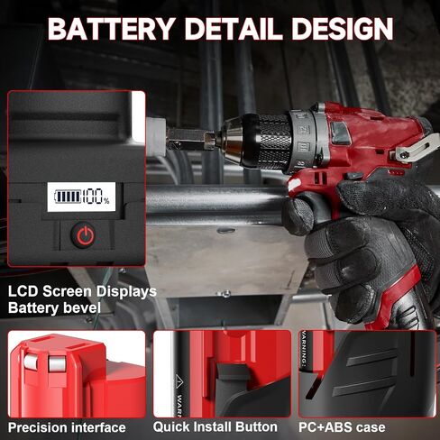 2Packs Upgraded 8.0Ah 12V Replacement for Milwaukee M12 Battery LCD Display 48-11-2401 48-11-2460 48-11-2402 48-11-2412 48-11-2411 Compatible with Milwaukee 12V battery &12 Volt Power Tools in Kuwait
