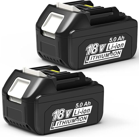 CHAUNVEN 2 Packs 5.0Ah 18V Battery Replacement for Makita 18V Battery BL1850B BL1840B 1860B BL1830B BL1815B Compatible with Makita 18 Volt Cordless Power Tool and Charger in Kuwait