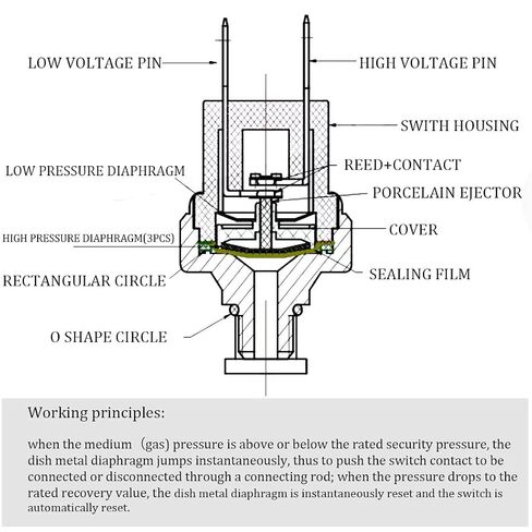 Air Pressure Switch 70 - 100 PSI Pressure Switch 1/4"-18 NPT 24V 12V Pressure Switch Air Compressor Pressure Switch 100PSI Pressure Controller 70PSI Low Pressure Switch in Kuwait
