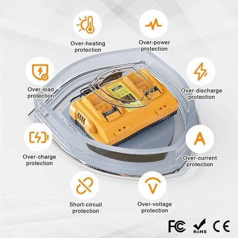 DCB102 Dual Battery Charger Replacement for Dewalt Charger DCB112 DCB104 DCB107 Compatible with 12V 20V Max Battery DCB124 DCB203 DCB204 in Kuwait