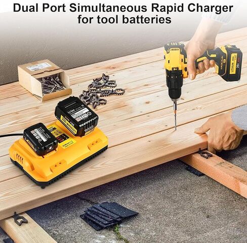 DCB102 Dual Battery Charger Replacement for Dewalt Charger DCB112 DCB104 DCB107 Compatible with 12V 20V Max Battery DCB124 DCB203 DCB204 in Kuwait
