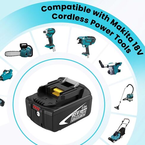 4 Packs Upgraded to 8000mAh Replacement for Makita 18V Battery 8Ah(Black) | Compatible with Makita 18 Volt LXT Batteries BL1890 BL1860B BL1860 BL1850B BL1840B BL1830B BL1815 BL1820B in Saudi Arabia