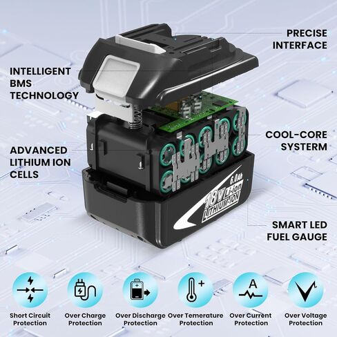 4 Packs Upgraded to 8000mAh Replacement for Makita 18V Battery 8Ah(Black) | Compatible with Makita 18 Volt LXT Batteries BL1890 BL1860B BL1860 BL1850B BL1840B BL1830B BL1815 BL1820B in Saudi Arabia