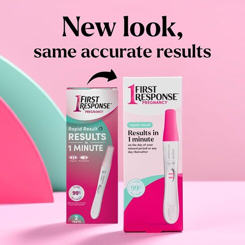 First Response Rapid Result Pregnancy Test, 2 Pack | Results In 1 Minute, Over 99% Accurate*, Easy-to-Read Results, Trusted For 30 Years in Saudi Arabia