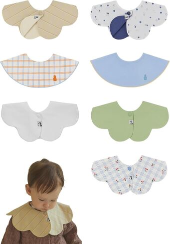 Konny Baby Bib 3/5/7-Pack Set, 360 ​​° Rotate, Soft and Absorbent Drooling for Toddler Boys Girls Baby Essentials in Saudi Arabia