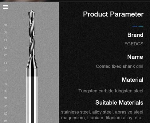 1PC Carbide Twist Drill Bit for CNC & Metal - 0.2-2.9mm Micro-Diameter Tungsten Steel Drill, D3 Shank 40mm Length(D1.9X12LXD3) in Kuwait