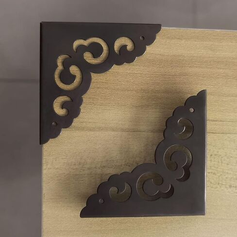 Metal Corner Protectors for Wood Boxes Furniture, Vintage Decorative Corner Guards for Box Door Table Furniture Corner Edge Safety Guard Pack of 4 in Kuwait