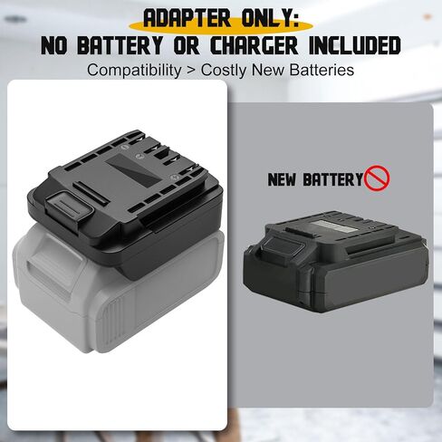 Dinftin Battery Adapter Compatible for Dewalt 20V Battery (Not Included) | to Fit for Hyper Tough 20V Lithium-ion Cordless Tools, Power Tool Adapter, Fits DCB200 DCB203 DCB204 DCB206 in Saudi Arabia