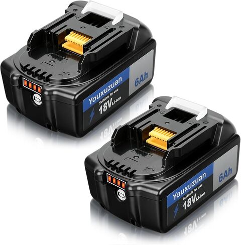 2-Pack 6.0Ah Replacement for Makita 18V Battery BL1860B, (Black) | Replacement Batteries for Makita BL1860 BL1820 1830B 1840B 1850B, Fit with Original makita 18V Battery Chargers in Kuwait