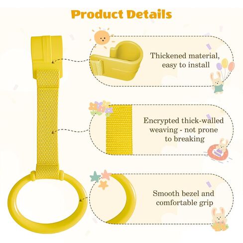 8Pcs Baby Playpen Pull up Rings, Premium Baby Pull up Rings for Play Pen Standing up, Plastic Safety Walking Exercises Assistant Rings for Infants Babies Toddler, 4 Colors. in Kuwait