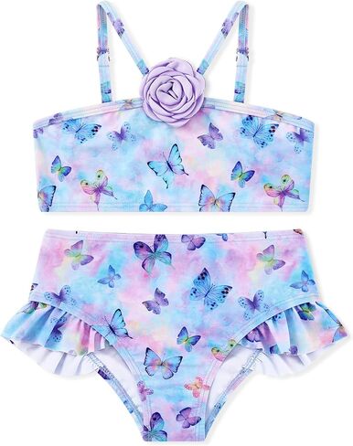 Baby Girl Infant Ruffle Swimsuit Toddler Bathing Suit 2 Piece Summer Beach Bikini Swimwear 18-24 Months 3t-5t in Kuwait