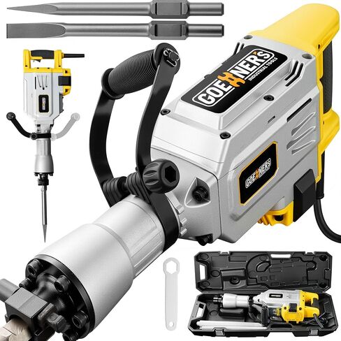 Demolition Jack Hammer Drill, MAX 3500W Jack Hammer Concrete Breaker 1900 BPM Heavy Duty Electric 60J Hammer Drill Chisel for Trenching and Breaking Holes in Kuwait