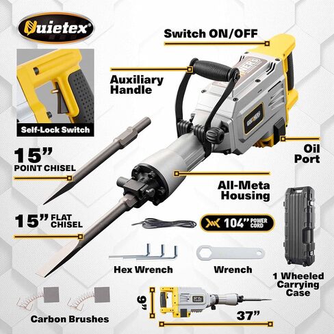 Demolition Jack Hammer Drill, MAX 3500W Jack Hammer Concrete Breaker 1900 BPM Heavy Duty Electric 60J Hammer Drill Chisel for Trenching and Breaking Holes in Kuwait