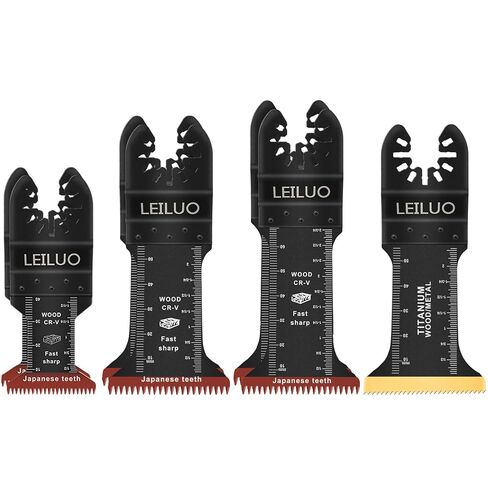 LEILUO 156 Pcs Oscillating Saw Blades Titanium Oscillating Tool Blade Cut Sand Scrap Universal Multitool Blades Accessories Kit Compatible with DeWalt Milwaukee Makita and More in Kuwait