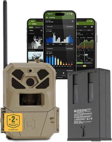 Moultrie Edge 2 Pro Cellular Trail Camera - Auto Connect Nationwide 4G LTE - On Demand 40MP Photo - 1440P Video with HD Audio - Ai False Trigger Elimination - 100 Ft Detection Range - No-Glow Flash in Kuwait
