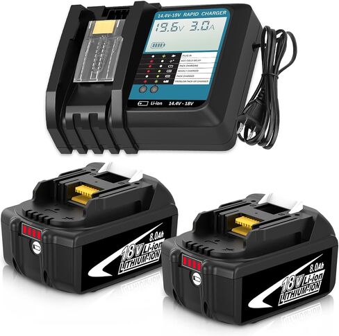 4 Packs Upgraded to 8000mAh Replacement for Makita 18V Battery 8Ah(Black) | Compatible with Makita 18 Volt LXT Batteries BL1890 BL1860B BL1860 BL1850B BL1840B BL1830B BL1815 BL1820B in Kuwait