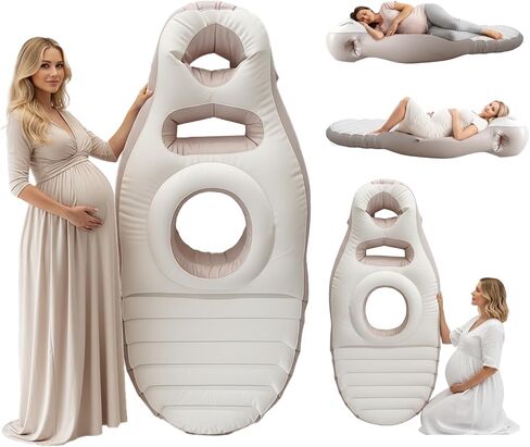 Inflatable Pregnancy Pillow, Pregnant Woman's Abdominal Hole Full Body Inflatable Bed Abdominal Mattress, Prone Pregnancy Pillow - Pregnant Woman's Swimming Pool Float in Kuwait