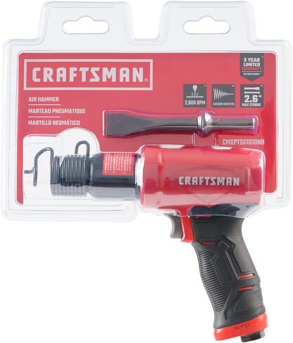 CRAFTSMAN Air Hammer, Medium Stroke, 2,800 BPM, Anti-Slip Handle, 4.4 SCFM at 90 PSI, Flat-Blade Chisel Included in Kuwait