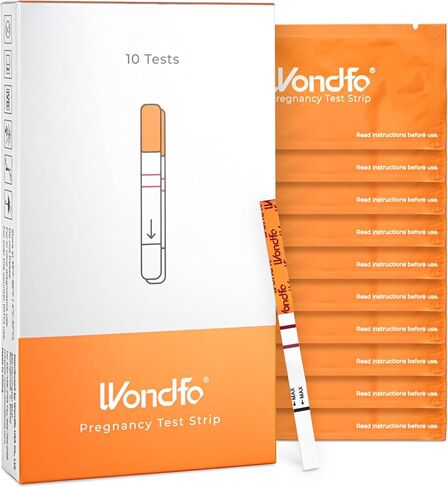 Wondfo Pregnancy Test Strips, Sensitive HCG Detection | 25 Count Bulk Value, Fast 3-5 Min Readout, Individually Sealed, Home Use in Kuwait
